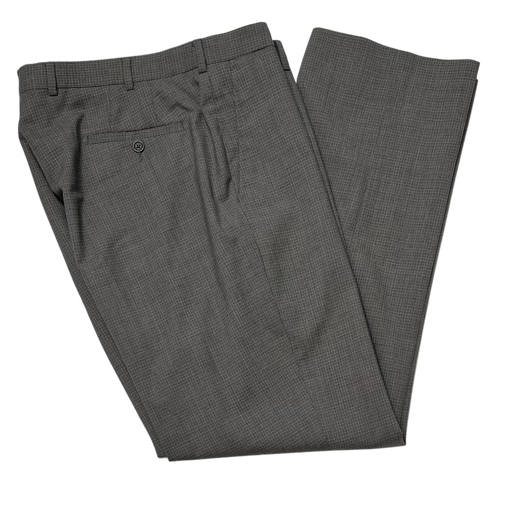Peter Millar Men’s 100% Wool Flat Front Pants‎ Brown Gray Sz 38